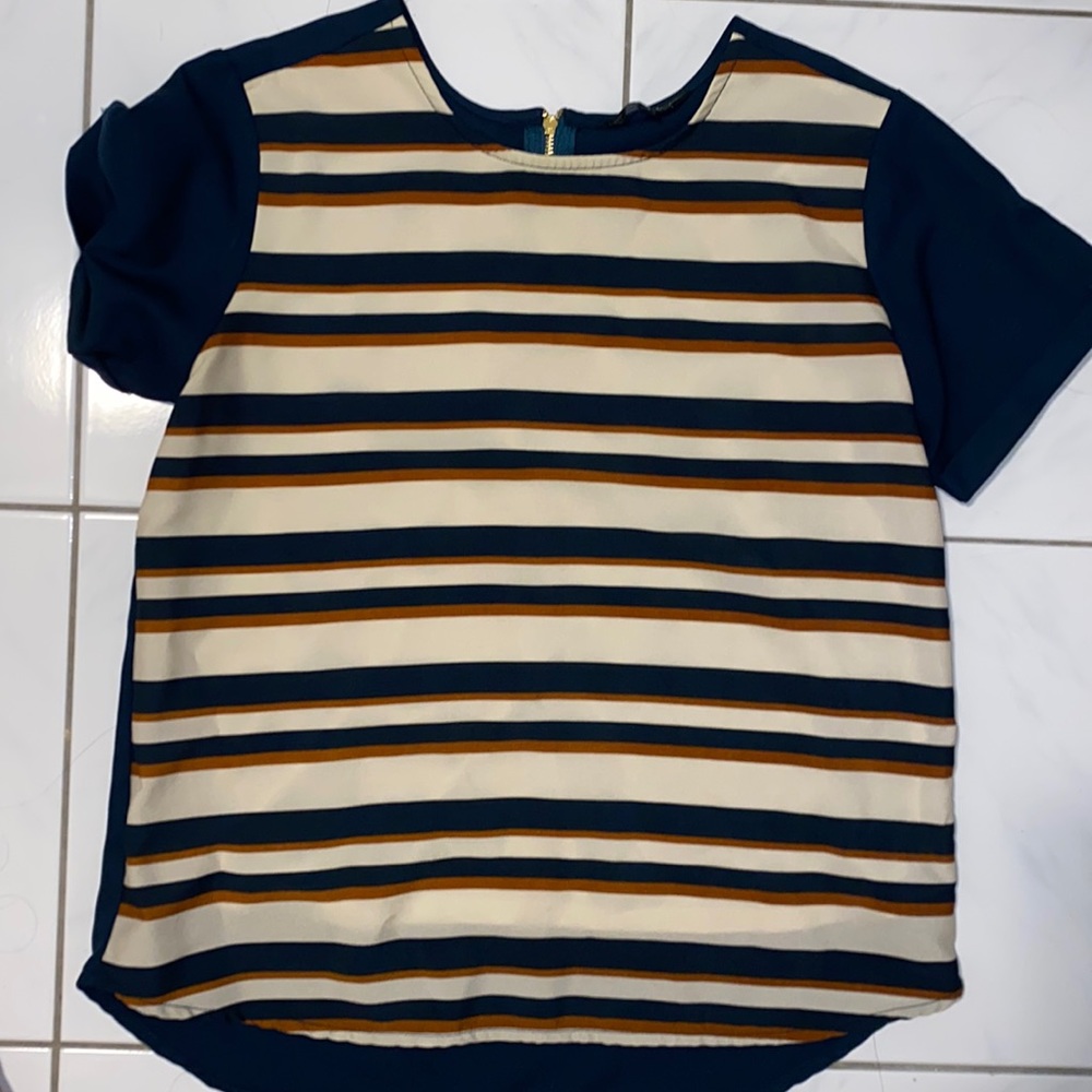 Teal Striped Blouse